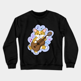 Cute Corgi Play Guitar Crewneck Sweatshirt